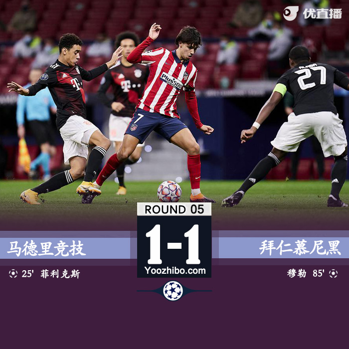 马德里竞技1-1<a href=/zuqiu360/bayern/ target=_blank class=infotextkey>拜仁</a>慕尼黑