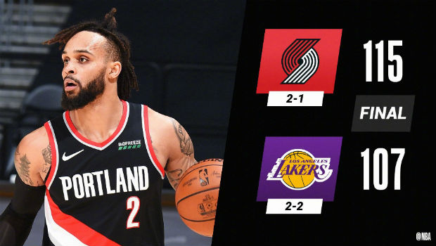 <a href=/lanqiu360/blazers/ target=_blank class=infotextkey>开拓者</a>115-107战胜<a href=/lanqiu360/lakers/ target=_blank class=infotextkey>湖人</a>