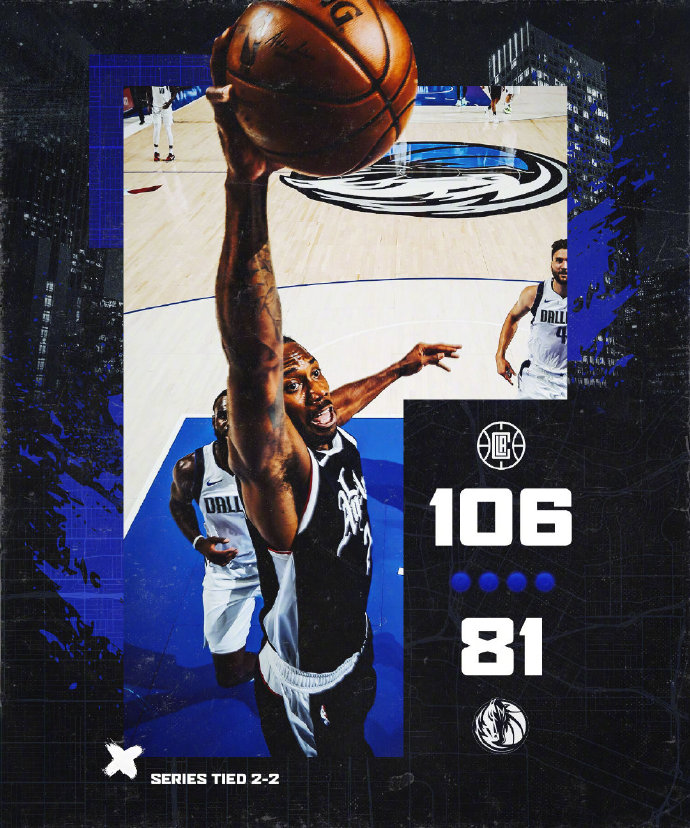 快船106-81轻取独行侠 小卡29+10 乔治20+9